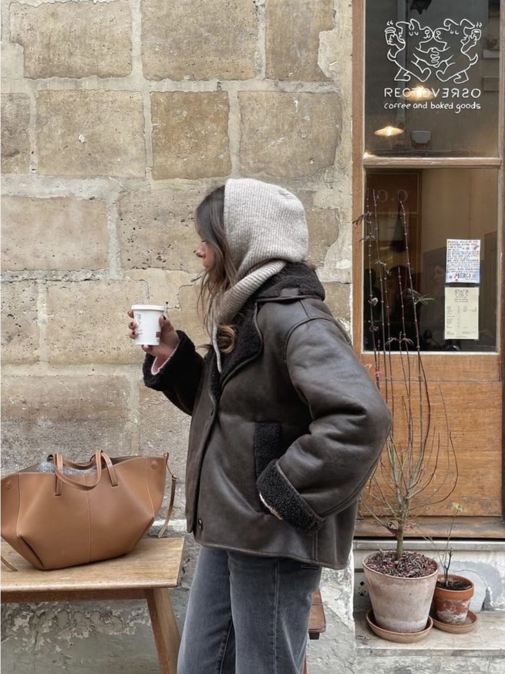Zara Double faced jacket brown
